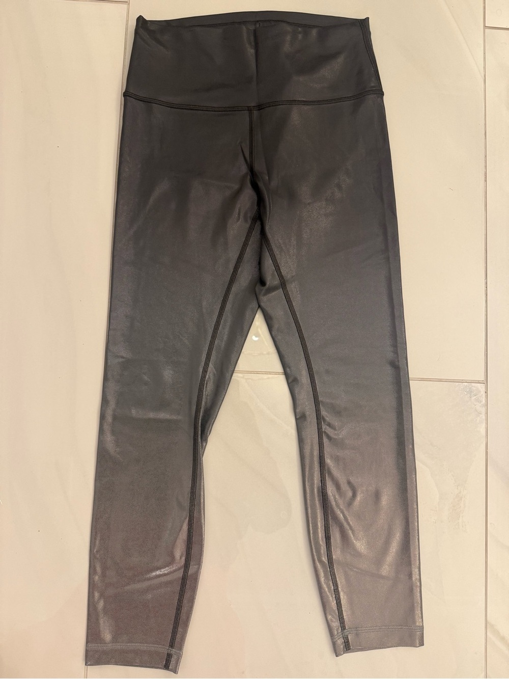 Lululemon Shiny Silver leggings size 8